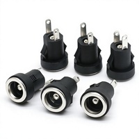Konektor Soket Daya DC Betina 2 Pin Adaptor Pemasangan Panel 5.5 X 2.1 mm 5.5 X 2.5 mm 3.5 X 1.3 mm Tembaga IP20