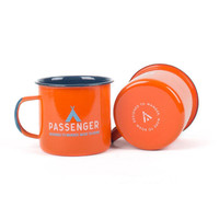 Taza esmaltada por Retro moderno Taza de acampada de Metal, 8 diseños Vintage de esmaltes, divertida, duradera, para acampar