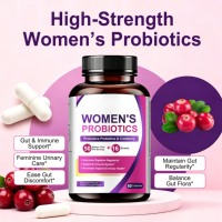 Complément Probiotique Femme 50 milliards UFC 16 Souches Prébiotiques Canneberge à Libération Retardée en Capsules OEM Personnalisé Marque Privée Adulte Teyi