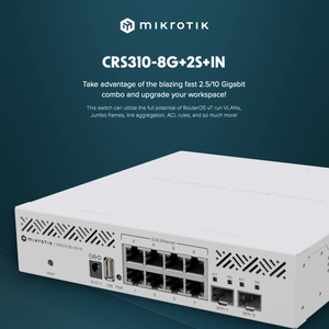 CRS310-8G+2S+IN 24-Port POE <b>Ethernet</b> <b>Switch</b> with 420Gbps Capacity - Product Image 2