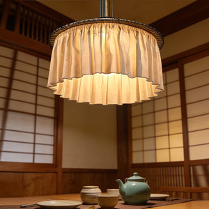 Retro Style Fabric Chandelier E27 Six-Head Round Pendant <b>Light</b> For <b>Dining</b> Room Home Decor - Product Image 3