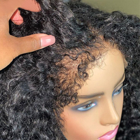 Perruques de cheveux indiens bruts afro crépus bouclés pour femmes noires perruque vietnamienne de cheveux humains brésiliens Hd Lace Frontal 4c Edge avec des cheveux de bébé