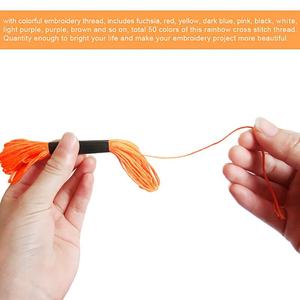 50 개/가방 다채로운 자수 스레드 100% 폴리 에스터 면화 제조 업체 자수 폴리 에스터 스레드 가격 크로스 스티치 스레드 - Product Image 2