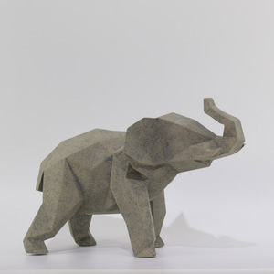 تمثال فيل سيراميكي عصري وأنيق وصديق للبيئة بألوان مخصصة وشكل ماسي لديكور المنزل - Product Image 3