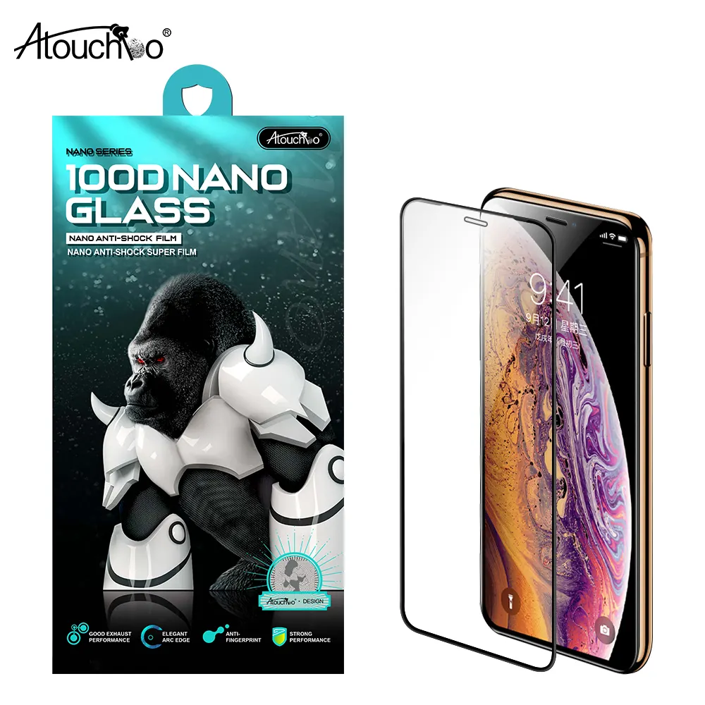 Atouchbo In Ceramica di Copertura Completa Colla Nano di Vetro Pellicola per il iPhone 11 Pro XS MAX XR 11 Protezione Dello Schermo