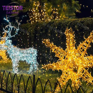 ไฟประดับรูปดาว LED สีทองขนาดใหญ่ สำหรับตกแต่งทางเข้าห้างสรรพสินค้าในช่วงคริสต์มาส และโครงการตกแต่งวันหยุดเชิงพาณิชย์ - Product Image 2