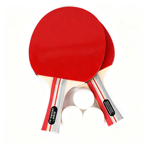 Pala de Ping Pong de Fibra de Carbono, Hoja de Madera de 7 Capas, Aprobada por la ITTF, Goma Invertida, Esponja Roja y Negra de 2.0mm, Mango Curvo, Control de Efecto - Product Image 1