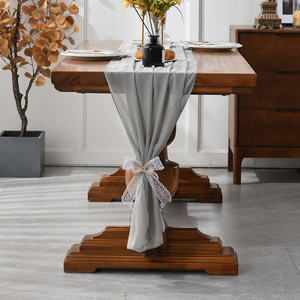 Chemin de table en tissu de fromage de luxe pour décor rustique et organique imprimé Jacquard tissé pour décorations de fête d'hôtel à la maison - Product Image 2