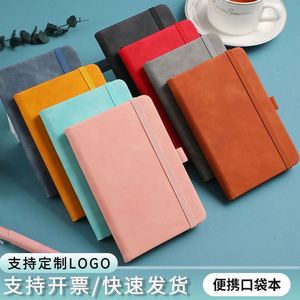 Carnet A6 en PU, couverture rigide, bande élastique, haute qualité, pour notes scolaires, administratives, journal intime, entreprise, logo personnalisé, cadeau d'affaires - Product Image 6