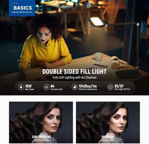 <span class=keywords><strong>NEEWER</strong></span> FR16 Basics 16W LED Lampe de bureau pour visioconférence Éclairage de lecture, pliable double face Dimmable Touch Desk Ring Light - Product Image 3