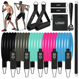 Set Personalizzabile di 12 Fasce di Resistenza in TPE Colorate <span class=keywords><strong>con</strong></span> Accessori per Allenamento a Casa, <span class=keywords><strong>Esercizi</strong></span> di Forza per Tutto il Corpo - Product Image 1