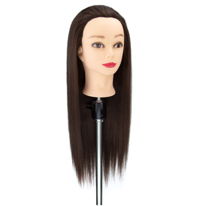 Cabeza de Maniquí Femenina para Peinado, Cabeza de <span class=keywords><strong>Muñeca</strong></span> de Cosmetología con Cabello de Fibra Sintética, Cabello Natural para Corte y Trenzado - Product Image 3