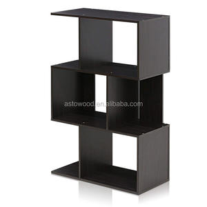 رف كتب حديث بتصميم بسيط باللون الأسود مع تخزين مفتوح - Product Image 1