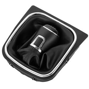Poignée de levier de vitesse en cuir noir 5/6 vitesses pour Volkswagen Golf 6 Sagitar - Product Image 5