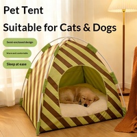 Lit pour chat d'intérieur semi-fermé, tente de camping pour chat, maison triangulaire douce et respirante pour chats et petits chiens, vente en gros