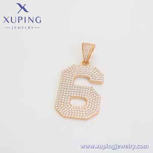 X000716962 XUPING Jewelry 18K Colgante de moda Chapado en oro Cobre Joyería Número-6 Personalidad Encantos Colgante para collar DIY - Product Image 3
