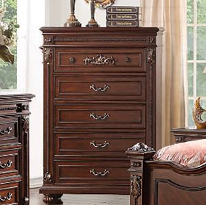 Ensemble de meubles de chambre à coucher, commode ornée sculptée avec miroir - Product Image 2