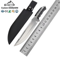 Couteau de camping à lame fixe en acier D2, manche G10, fait main, vente en gros, OEM, qualité industrielle, 55 mm, 15,5 cm, kit de survie, équipement de plein air