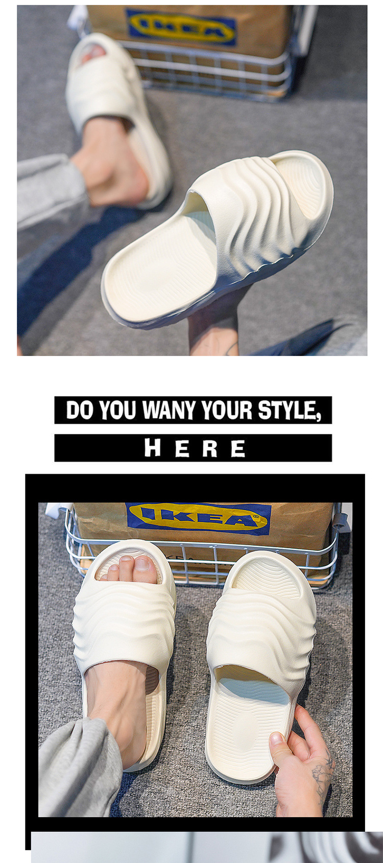 Summer Beach Slides Slippers Flat Unisex Anti-slip Soft Women EVA Outdoor Slipper Women and Men