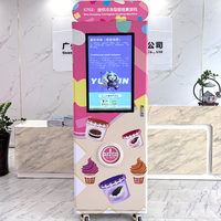 Máquina Expendedora Inteligente de Helados, Sushi y Alimentos Congelados con Ingredientes y Mermeladas, Habilitada para SDK, Operada con Monedas, Pantalla Táctil y Wi-Fi
