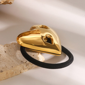 Coletero de Acero Inoxidable con Forma de Corazón Hueco Negro para Uso Diario Verano 2024 - Product Image 3