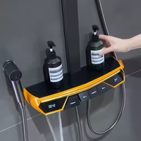 Robinet de douche thermostatique FSH OEM style Mecha Warrior en laiton poli, affichage numérique à touches piano, jet pluie/doux à température constante