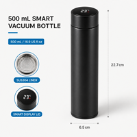 JUNVOY 500ml Tasse Thermos Intelligente Portable en Acier Inoxydable 316 à Haute Valeur Esthétique avec Compartiment de Séparation pour le Thé