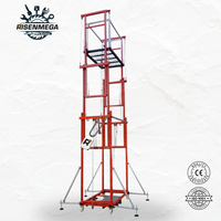 Échafaudage Électrique Risenmega, Capacité de Levage 2-20M, 500KG 1000KG, Plateforme avec Stabilisateurs, Plateforme Élévatrice Personnalisable pour le Commerce de Détail