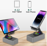 Altavoz Inalámbrico Multifuncional para Escritorio, Altavoz Inalámbrico RGB Plegable y Giratorio con Soporte para Teléfono