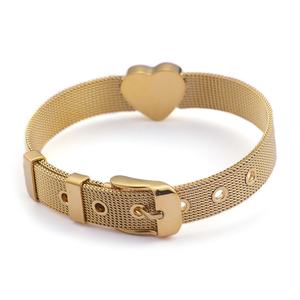 Pulsera de Cadena Simple con Forma de Corazón para Mujer, Accesorios de Moda, Joyería Decorativa Personalizada, Pulsera de Oro - Product Image 2