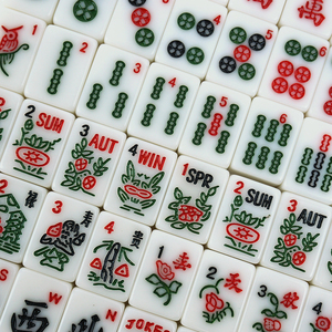 Ensemble de mahjong américain en mélamine personnalisé en usine sans accessoires mini mahjongs portables <span class=keywords><strong>jeu</strong></span> de tuiles - Product Image 2
