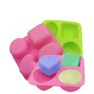 4 Holtes 3d Handgemaakte Vorm Zeep Schimmel Keuken Bakgereedschap Kaars Snoep Chocolade Cake Mallen Food Grade Siliconen