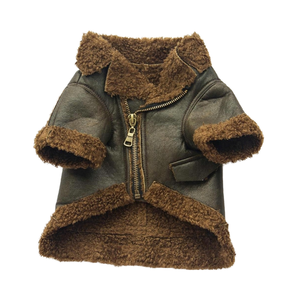 China Factory Winter Coat for Dogs Cute Animal Pattern PU Leather Velvet Cotton Polyester Washable Christmas Dog <b>Jacket</b> <b>Chinese</b> - Product Image 1