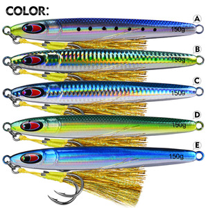 Leurre de jigging en eau salée WildTrek 30g-150g avec hameçon triple à plumes, jig en plomb réfléchissant au laser pour thon, <span class=keywords><strong>kingfish</strong></span>, zander et brochet - Product Image 3