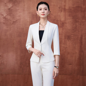 Women's Suit Set Three Quarter Sleeve Breathable Elegant Business Workwear For Office Commute Interview - Product Image 2