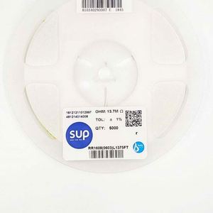 Whole Sale RR1608 0603L1375FT 0603 1608 Resistors Chip Resistors SMD Resistors 13.7Mohm 1% 1/10W Thick Film Resistor - Product Image 1