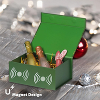 Boîtes cadeaux en papier magnétique de luxe pliables pour filles, vertes, rigides, biodégradables, pour Noël, pour les petites entreprises