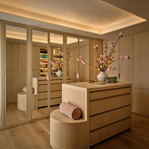 Armario de Madera Maciza de Alta Gama Personalizado BALOM con Espejo de Cuerpo Entero, Muebles de Dormitorio Modernos, Armario de Gran Almacenamiento - Product Image 5