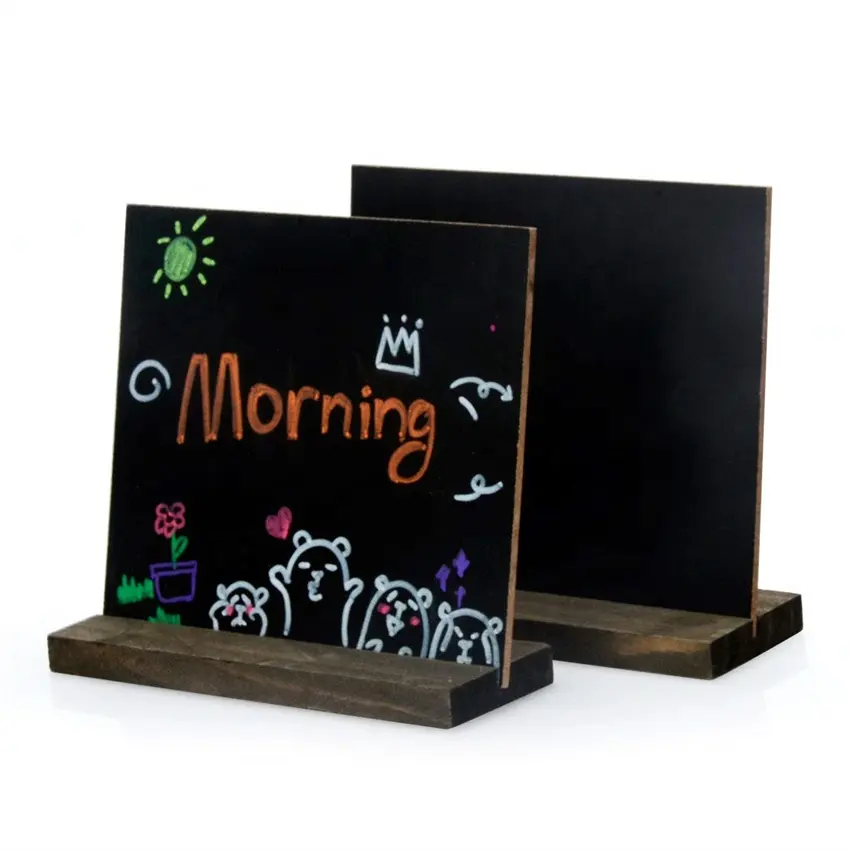 Popolari del commercio all'ingrosso Double sided mini nero chalk board segno piccola lavagna con vintage stand in legno