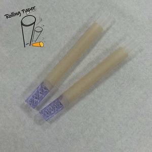 Customized OEM 109MM98MM84MM unbleached/bleached rice <b>paper</b> smoking <b>paper</b> tube with 10 * 30 purple spiral glass mouth - Product Image 1