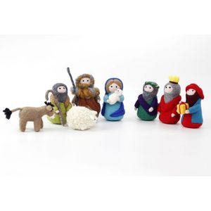 Kits de crèche DIY en feutre de <span class=keywords><strong>laine</strong></span> : Joseph, Marie, Jésus bébé, mouton et âne – Kit de démarrage pour feutrage à l'aiguille - Product Image 4