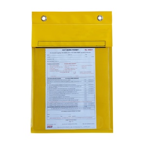 Permiso de plástico de PVC flexible Bolsa de archivo personalizada Bolsa de boleto de trabajo bloqueable Permiso Portadocumentos Cubierta Carpeta de archivos - Product Image 5
