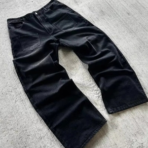 Fabricantes de Jeans Personalizados para Hombre con Bordado, Lavado, Estilo Desgastado, Corte Holgado y Acampanado, Estilo Y2K Streetwear - Product Image 3