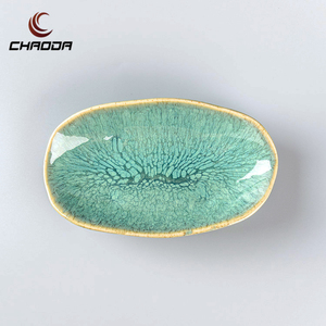 Assiettes de <span class=keywords><strong>service</strong></span> ovales en céramique peu profondes italiennes en porcelaine pour salade de poisson Design unique de style nordique pour restaurant - Product Image 6