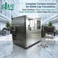 Bottle Cap Elevating Feeder with Inner & Outer Laser Coding, Dual-Head Vision Inspection, Rejection & Traceability System