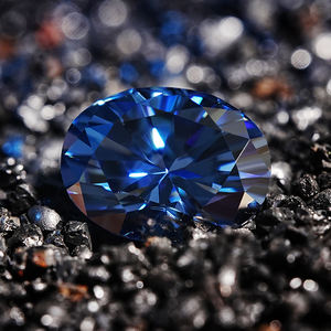 SICGEM Moissanitas Sueltas Creadas en Laboratorio, Corte Ovalado VVS, Azul Oscuro, con Efecto de Color/Fuego, Pasa Prueba de Diamante, Peso de Gema de 1ct, Certificación de Terceros - Product Image 4