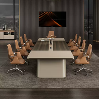 Meubles de bureau modernes de haute qualité, taille optionnelle, long bureau de réunion en bois MDF, 10 à 20 places, tables de salle de conférence de luxe
