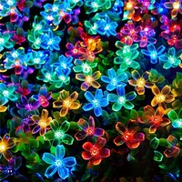 LED Solar-Lichterkette Sakura-Blüten, Solarbetriebene Beleuchtung für Baum, Zaun, Hecke, Garten, Terrasse, Weihnachten und Feiertage