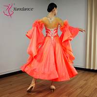 B-25093 Yundance strass nouveauté robe de danse de salon Standard international haute qualité flamme Satin robe en mousseline de soie