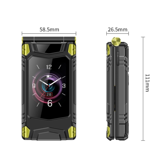 2024 Newest M7+ 4G Dual Screen Flip Elder Rugged Phone 6800mAh Battery, 24 Keys, Flashlight Mobile Cell Phone